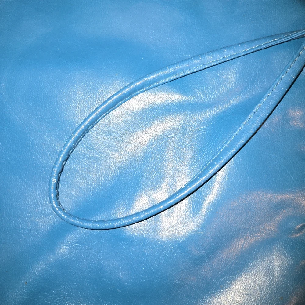 Pacific Connections Vintage 80's Teal Leather Wristlet‎ Clutch 13.5